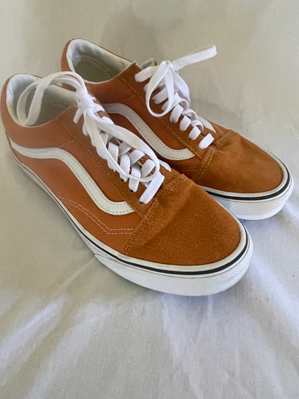 Vans Old Skool M SZ 7 W SZ 8.5 Burnt Orange Suede Canvas "Burnt Ochre" Picante